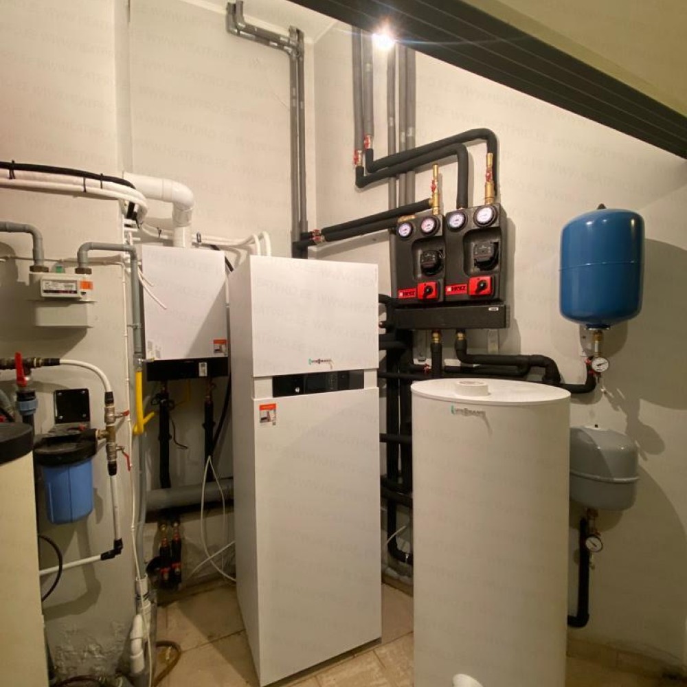 Vitocal 222-S 16kW + Vitodens 100-W B1HF 25kW