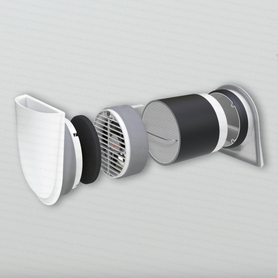 Ventilācijas iekārta Viessmann Vitovent 100-D ar siltuma rekuperāciju - gaisa plūsma līdz 55 m3/h