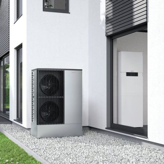 VIESSMANN VITOCAL 222-S - GAISA-ŪDENS SILTUMSŪKNIS "ALL-IN-ONE" AR IEBŪVĒTU BOILERI 10 KW, R410A, TRĪSFĀŽU